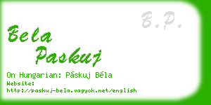 bela paskuj business card
