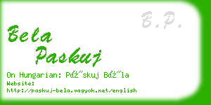 bela paskuj business card